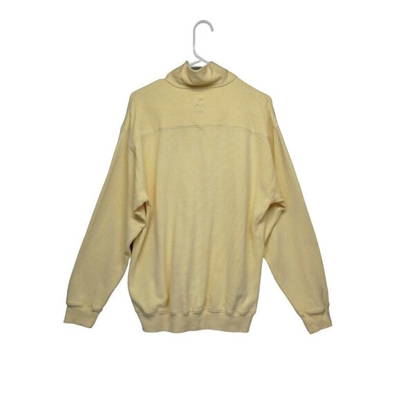 Montego Mon Mens Silk blend 1/4 zip pullover‎ sweatshirt size M Yellow texture - Picture 2 of 12
